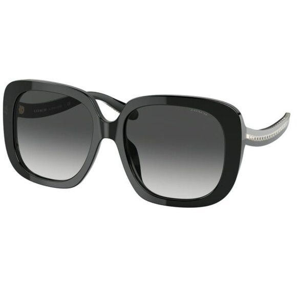 Coach HC8323U C6185 Sunglasses – Black Frame Gradient Dark Grey Lens - Picture 1 of 4